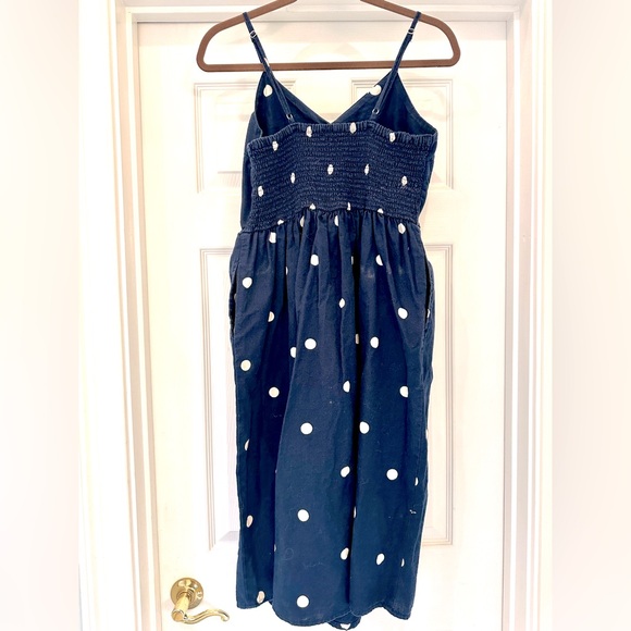Blue polka dot dress with pockets. Fantastic fit no tags but fits size 8-10 - Picture 3 of 4